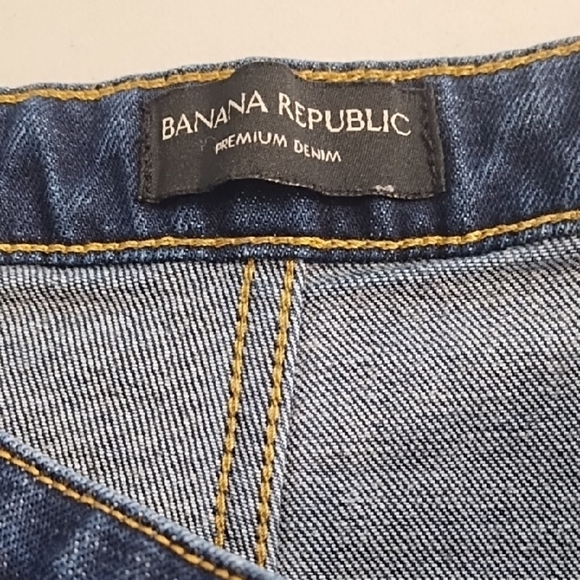 Banana Republic Dark Blue Premium Stretch Denim Jeans Wide Leg Crop - Picture 4 of 11